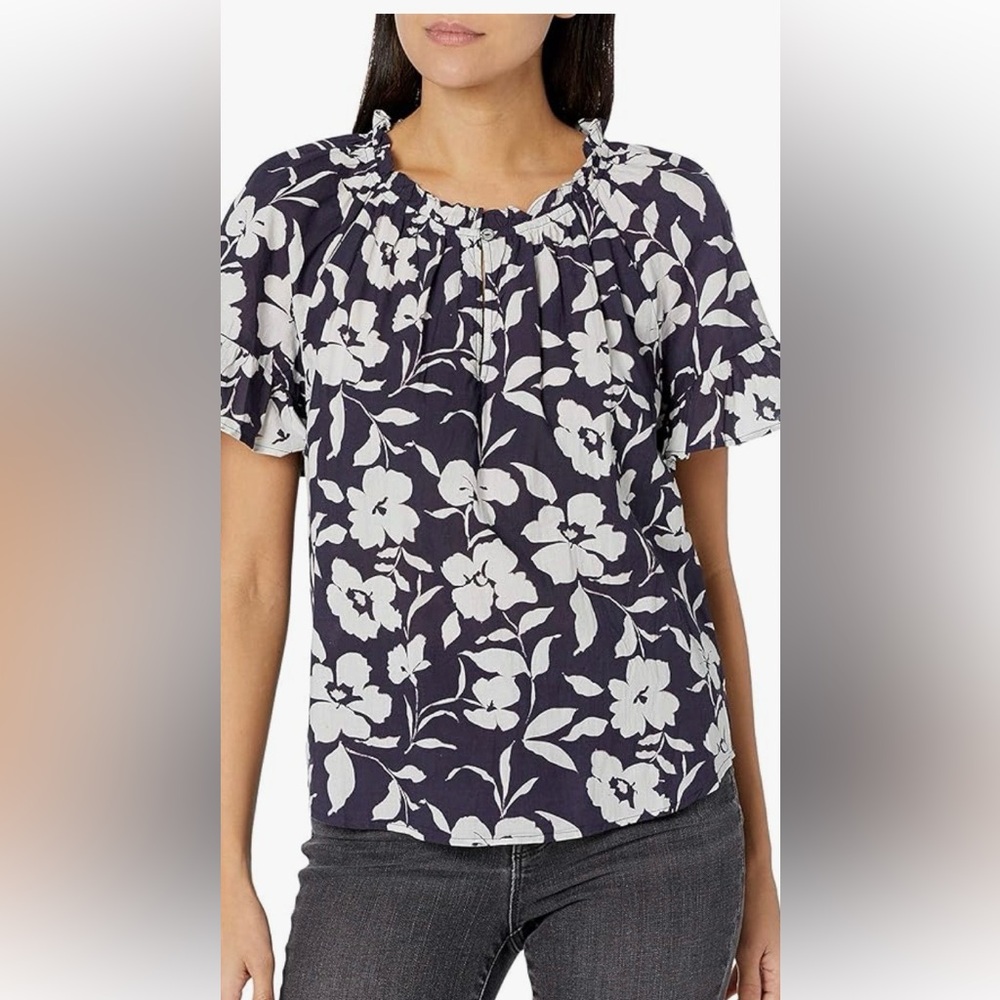 Velvet Navy Floral Top